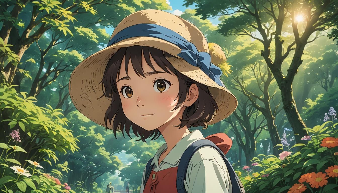 Anime Style Sunny Face with Beauty Hat