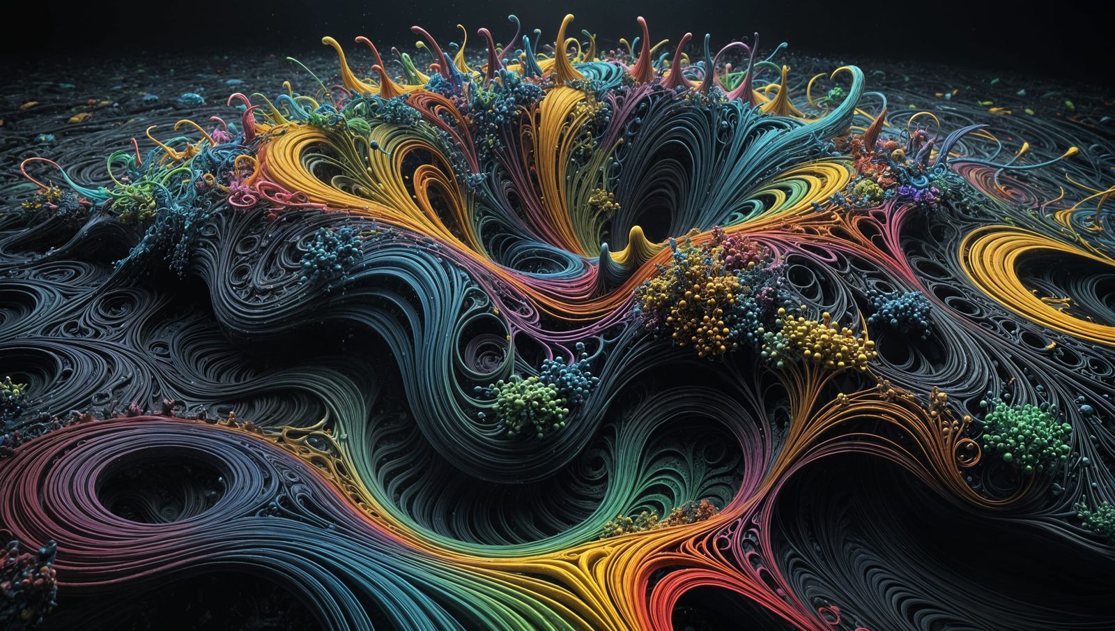 Abstract Sci-Fi Macro Photography with Rainbow Fractals