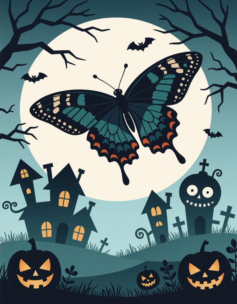 Spooky Confused Butterfly in Dark Style