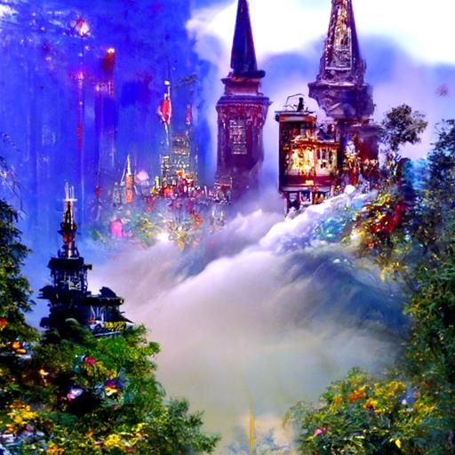 Ethereal Fantasy World in Hyperdetailed Mist