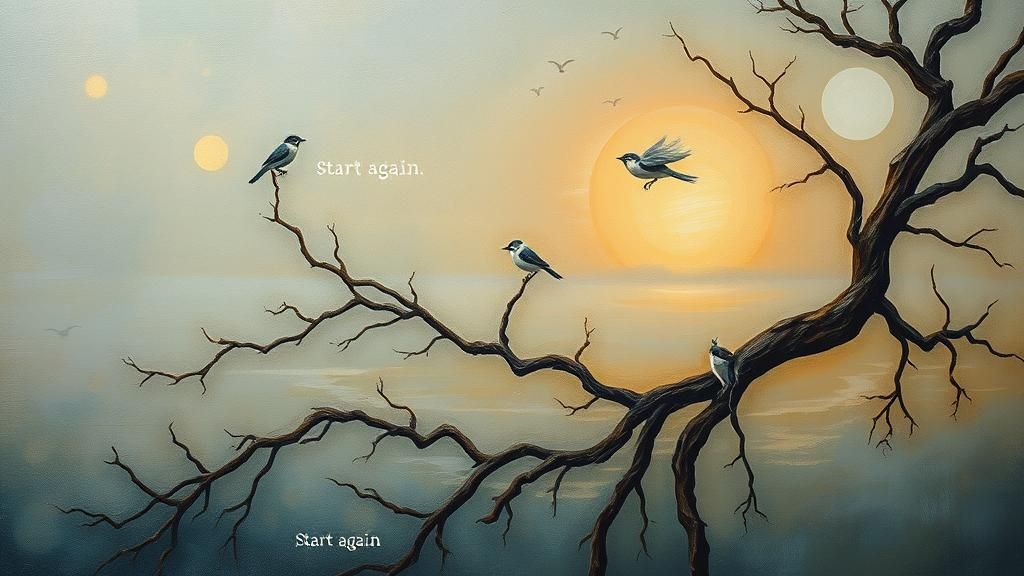 Surreal Anthem: Dreamlike Landscape in Mixed Media