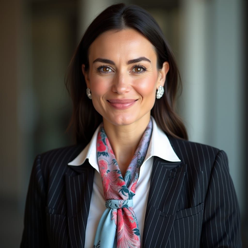 Confident Businesswoman Portrait in Soft Studio Lighting
