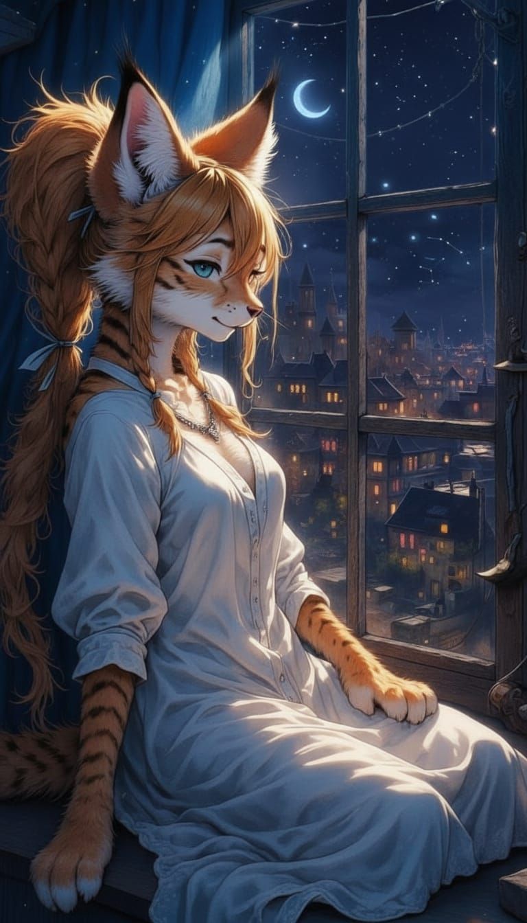 Anthropomorphic Cat in Watercolor Expressionist Style