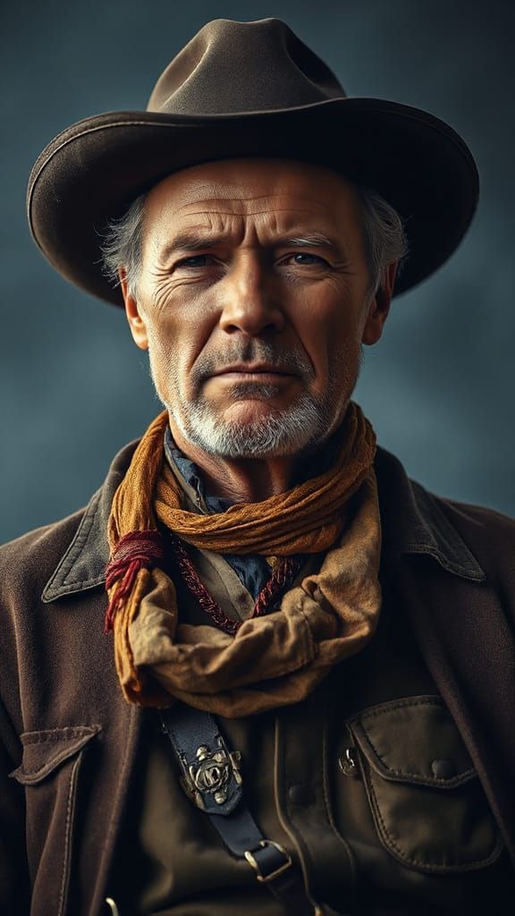 Cinematic Western Portrait of a Grizzled Gunslinger