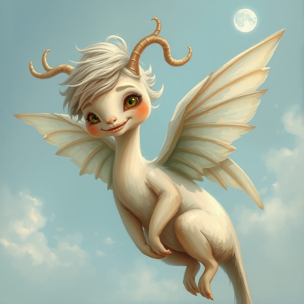 Whimsical Harpy in Pastel Hues