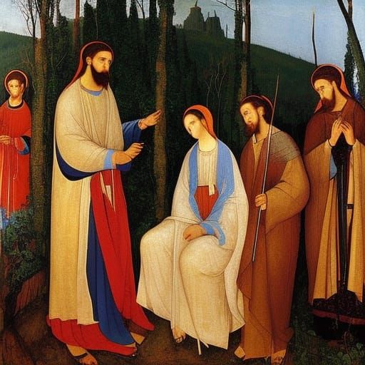 Figure in Gritty Landscape: Digital Art