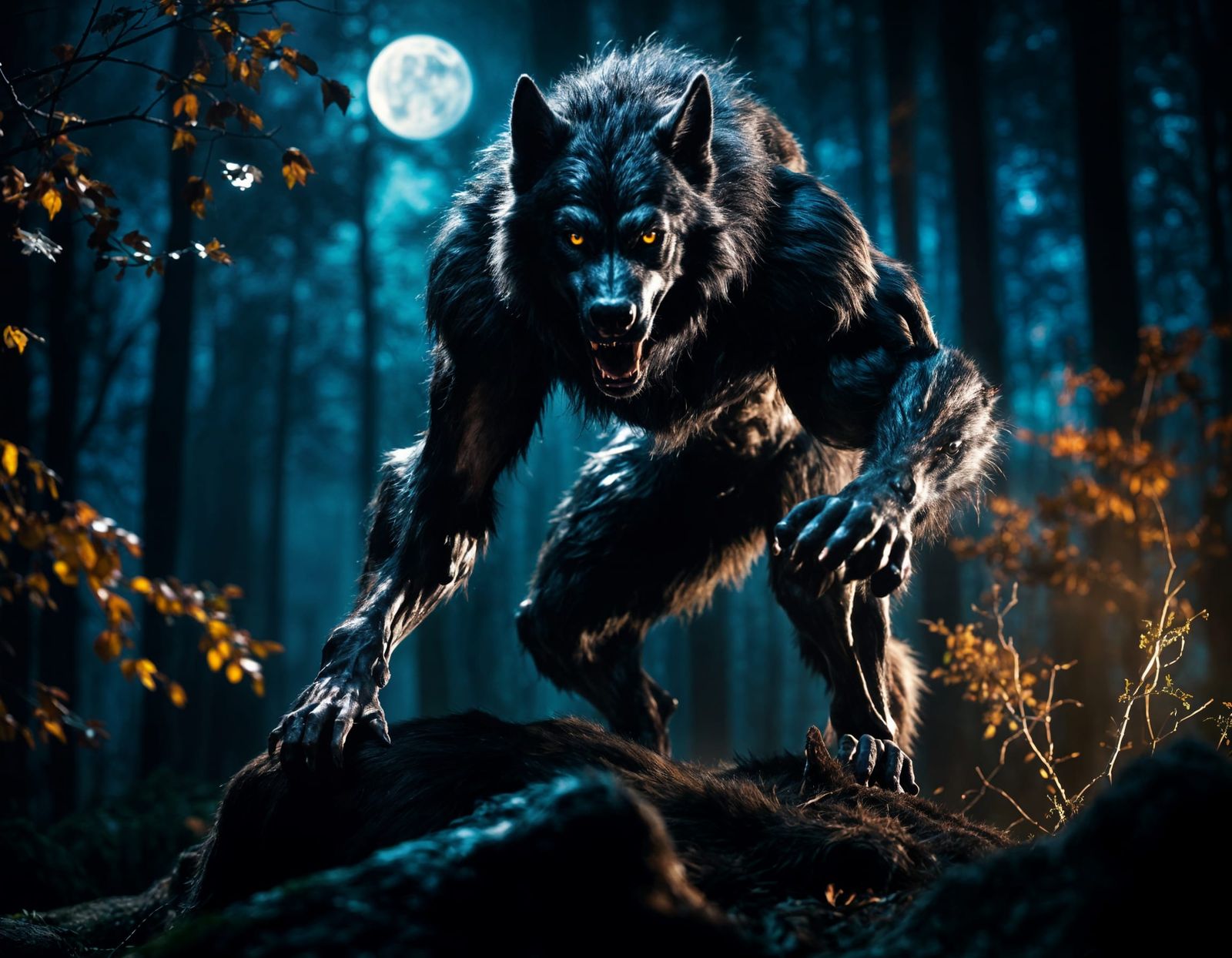 Fierce Werewolf under the moon