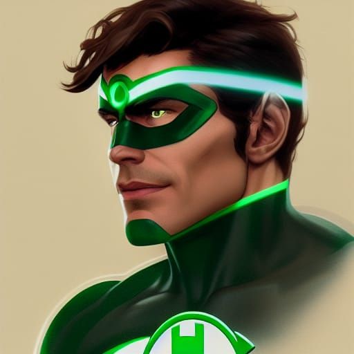 Hal Jordan Portrait in Hyperdetailed Concept Art Style
