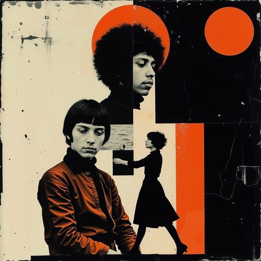 Jimi Hendrix Psychedelic Portrait Collage in Multiple Styles