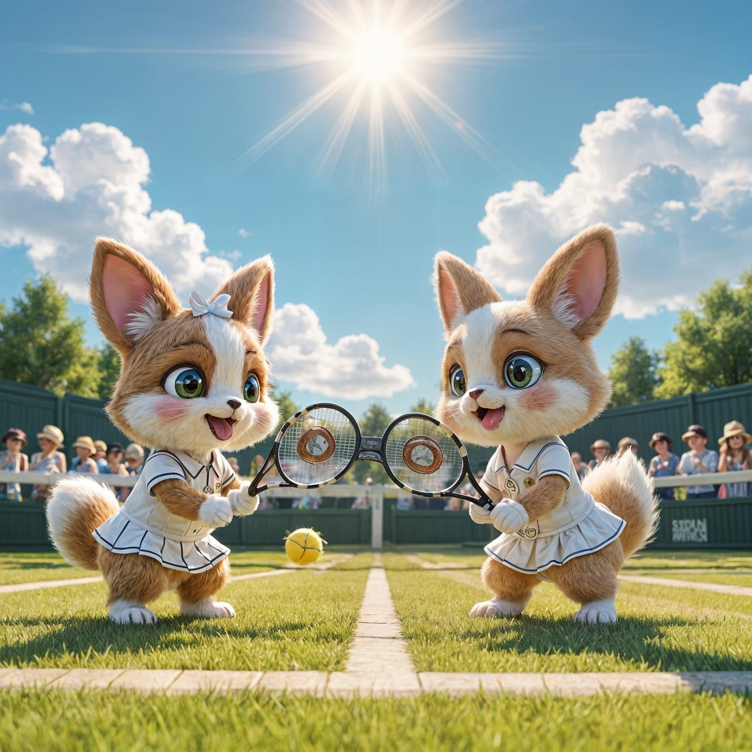 Miniature Animals Compete in Wimbledon Open