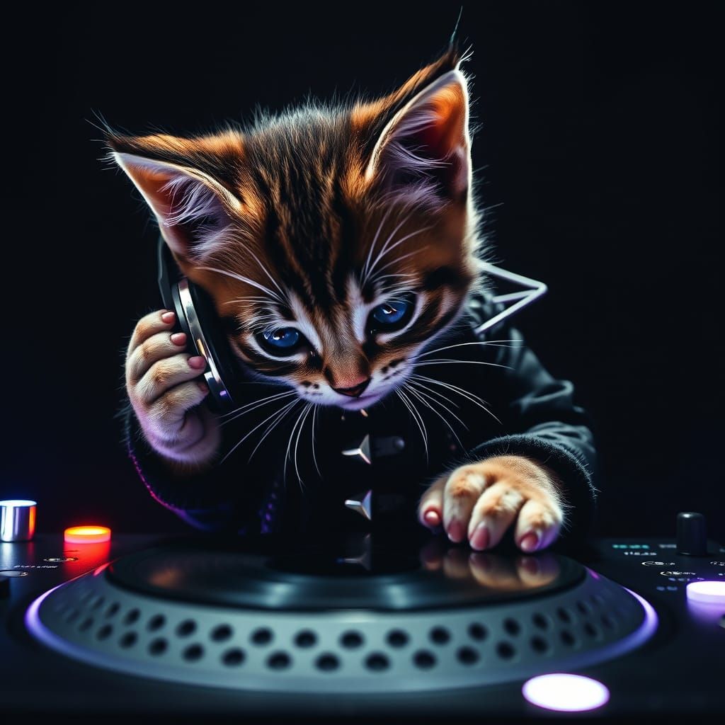 Fierce Kitten in Moody Gothic DJ Scene