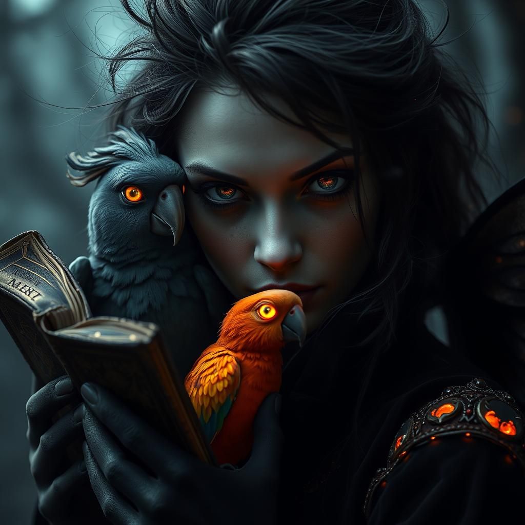 Dark Fairy Woman Portrait in Post-Apocalyptic Realm