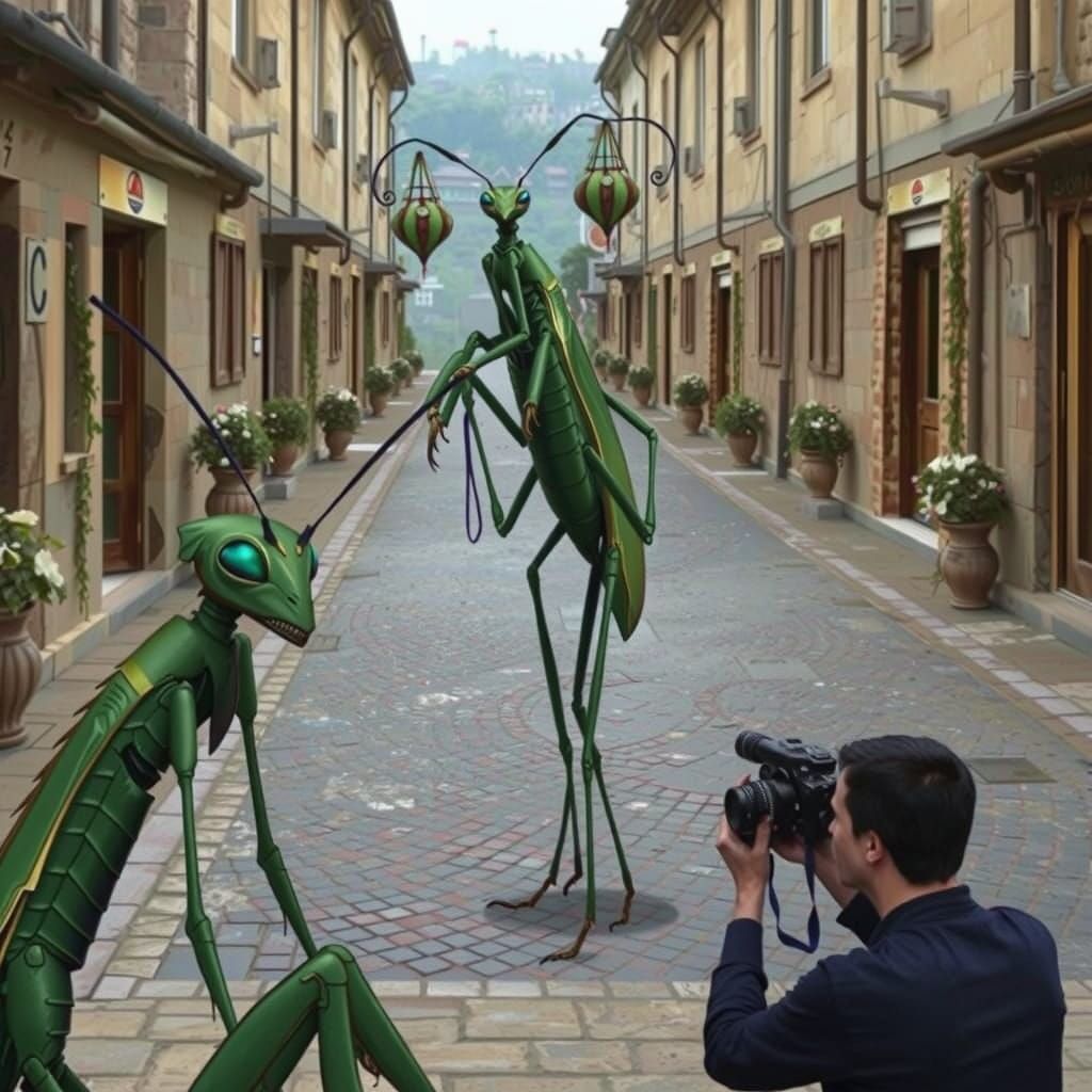 Mantis Alien Photographer at Work