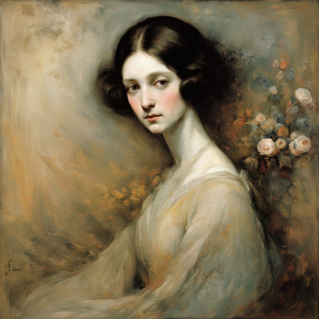 Post-Impressionist Sleepless Poet in Velvet Painting Style