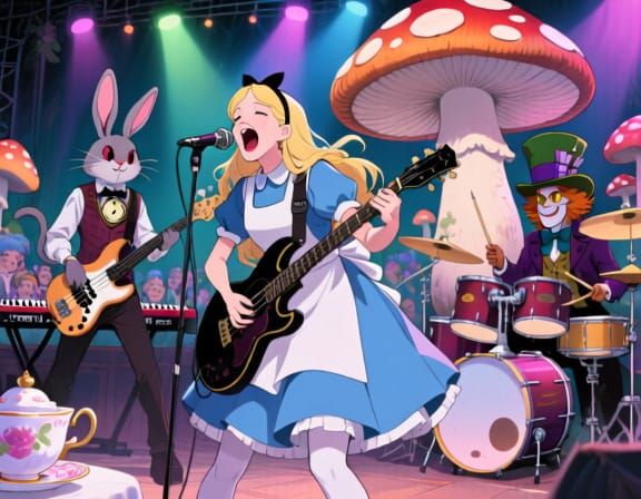 Alice in Wonderland Heavy Metal Band Live Performance