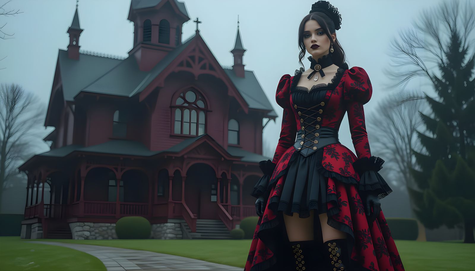 Gothic Girl in Victorian Style