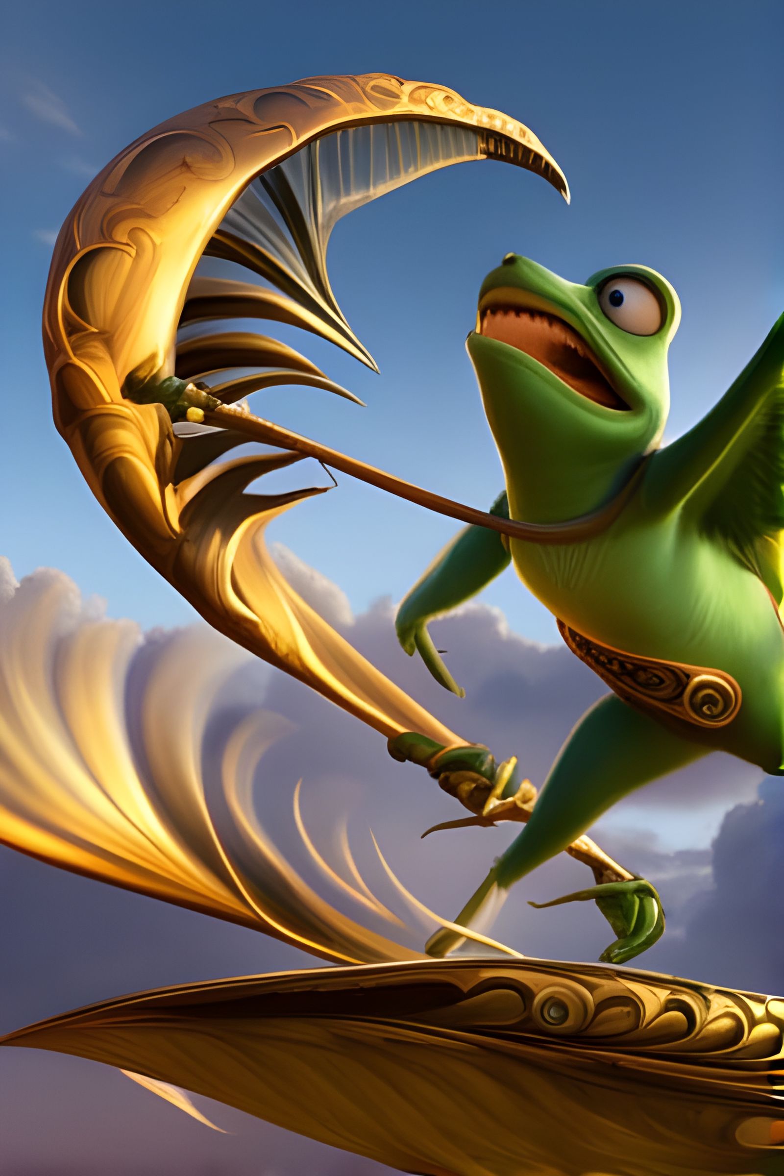 Cartoon Aliens Socializing: 3D Rendered Painting