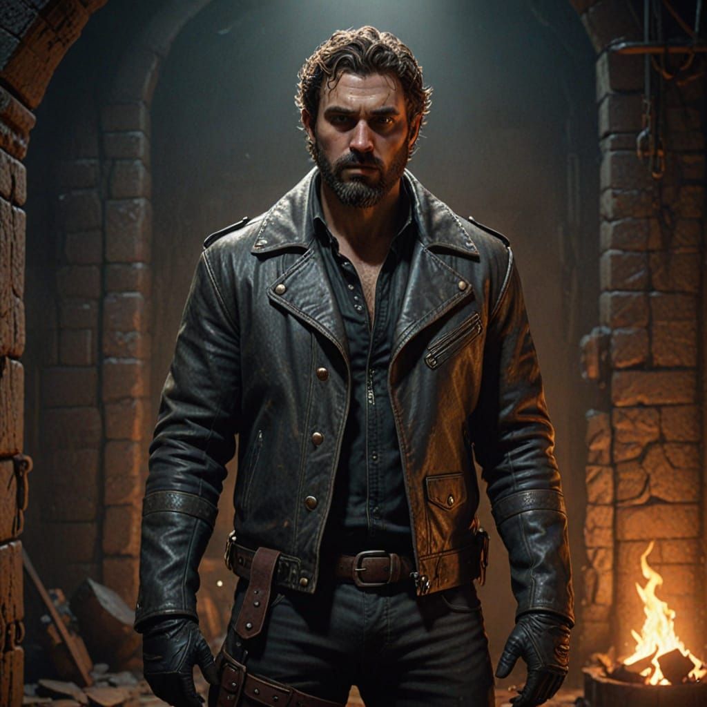 Grizzled Man in Dungeon Concept Art