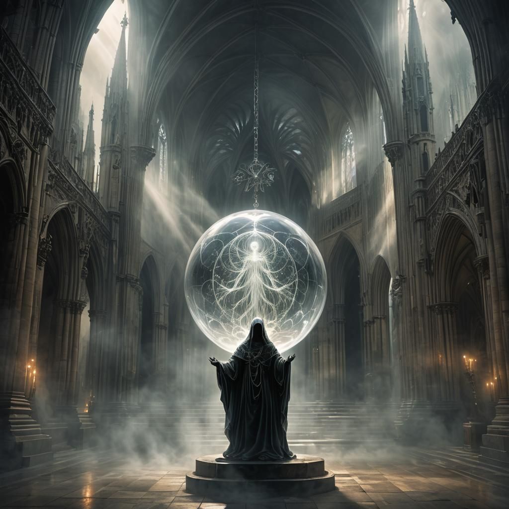 Ethereal Specter in Crystal Orb, Cinematic 8K