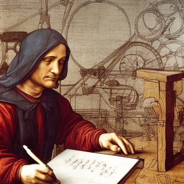 Medieval Inventor's Flying Machine Blueprint