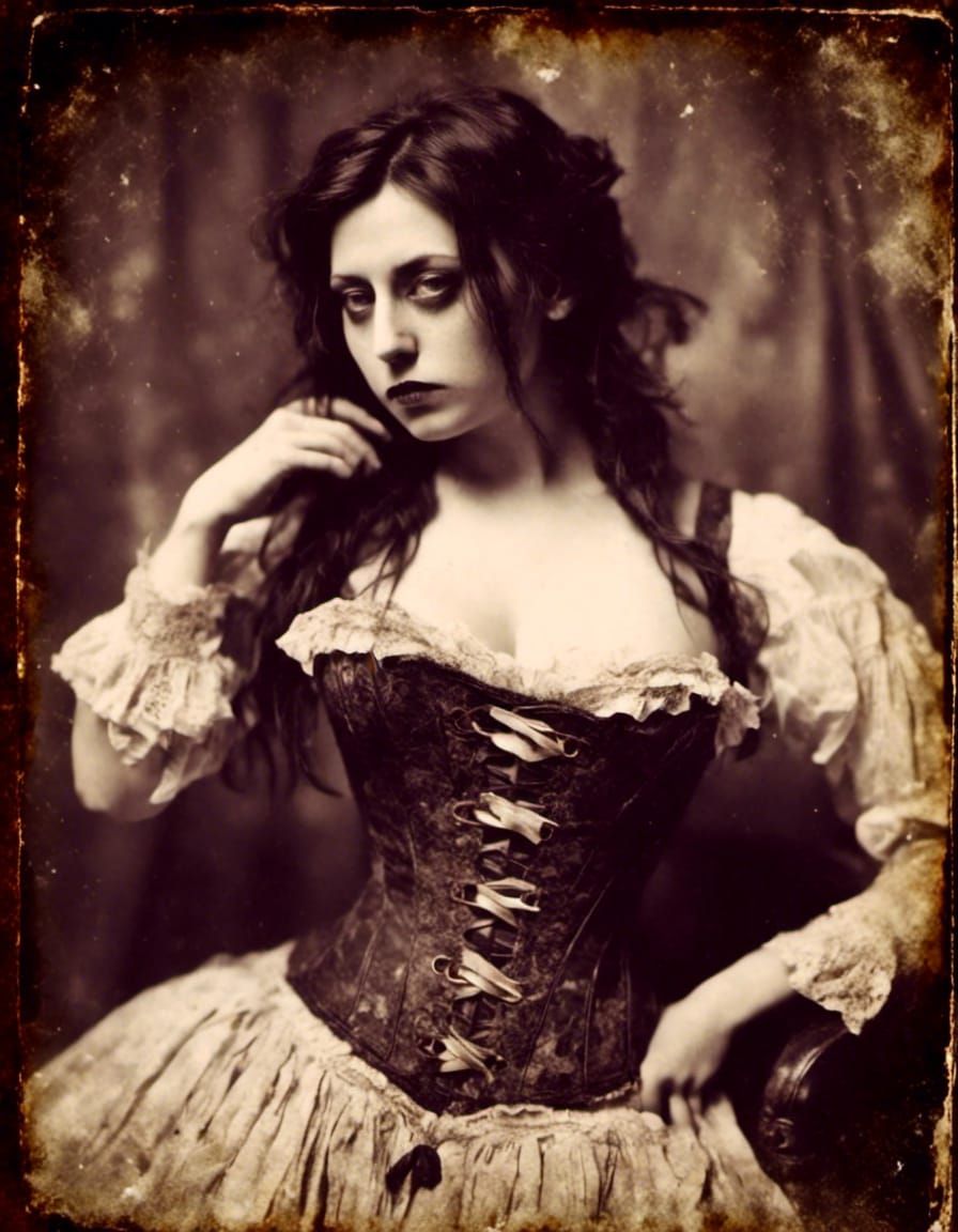 Vintage Boudoir Portrait in Daguerreotype Style