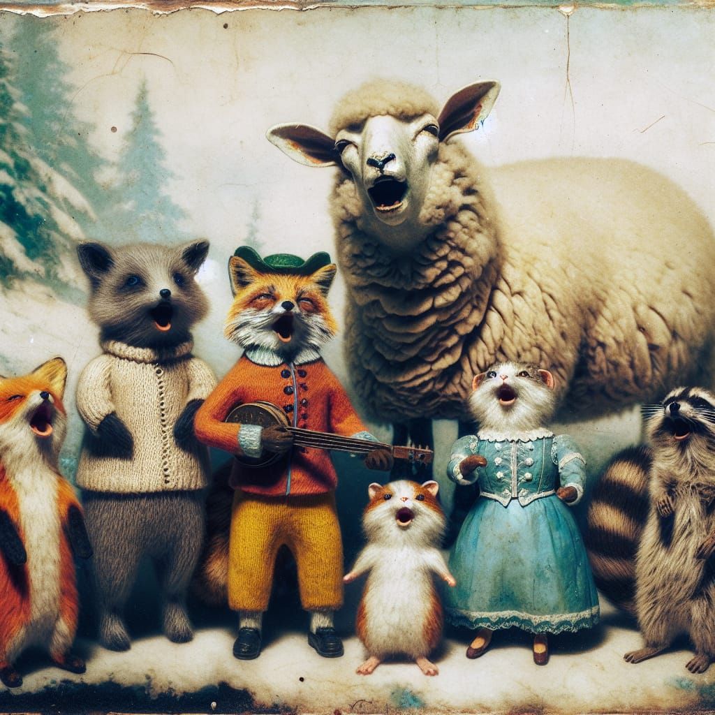 Animal choir singing