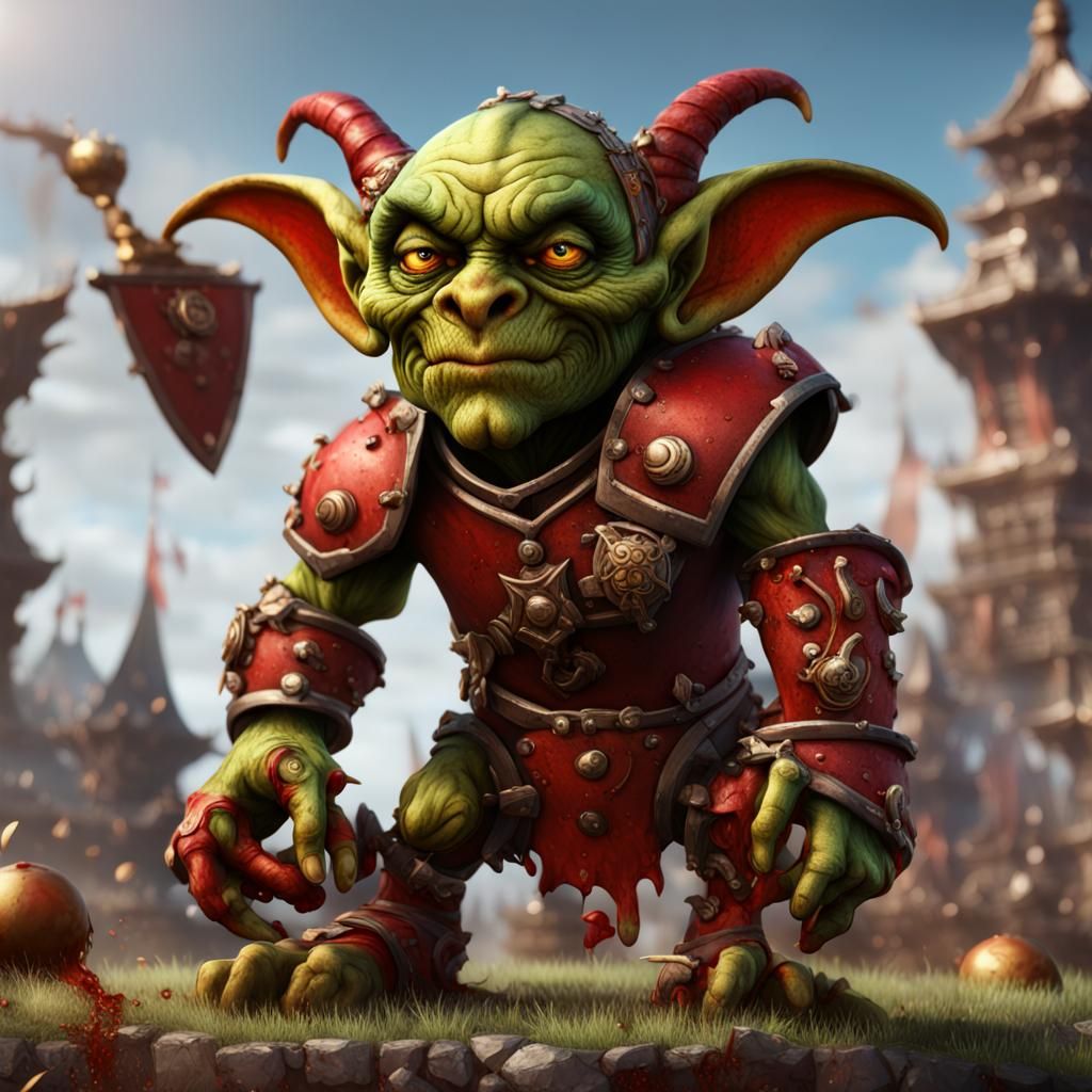 Blood Bowl Goblin in Detailed Matte Painting