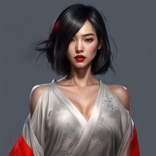 Stunning Asian Woman Portrait with Volumetric Lighting