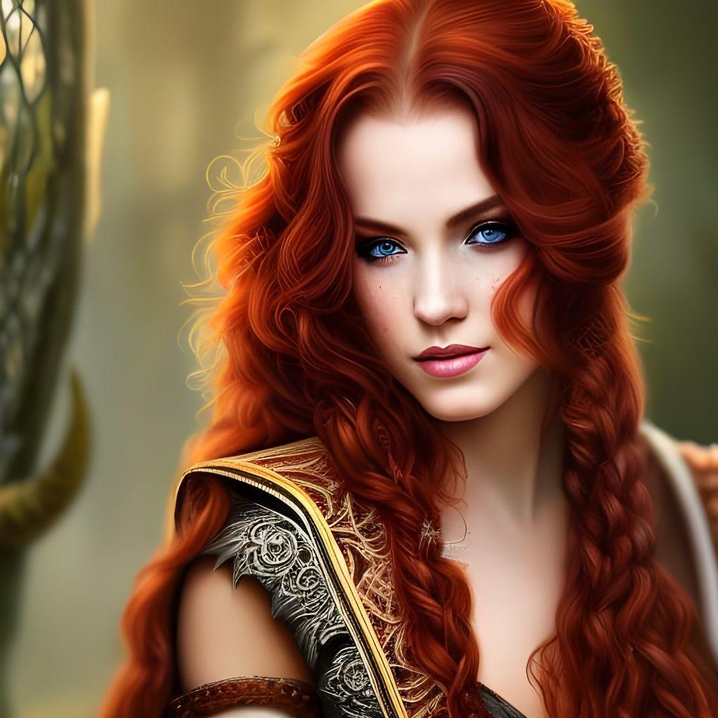 Detailed D&D Portrait of a Beautiful Redhead