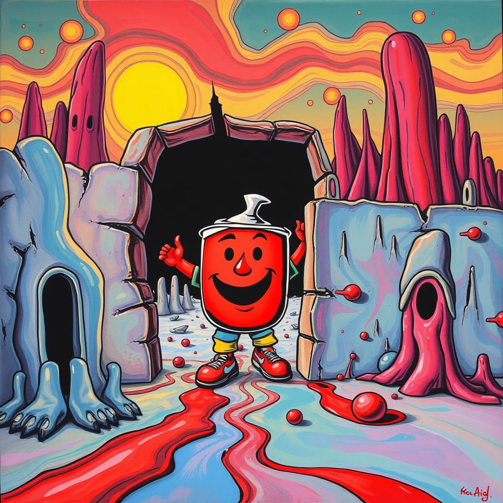 Surreal Kool Aid Man Smashes Through a Dreamlike Wall in Bri...