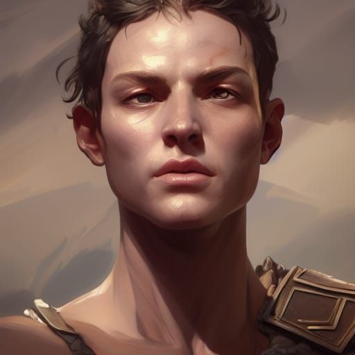Hyperdetailed Portrait of Spartacus in Digital Art Style