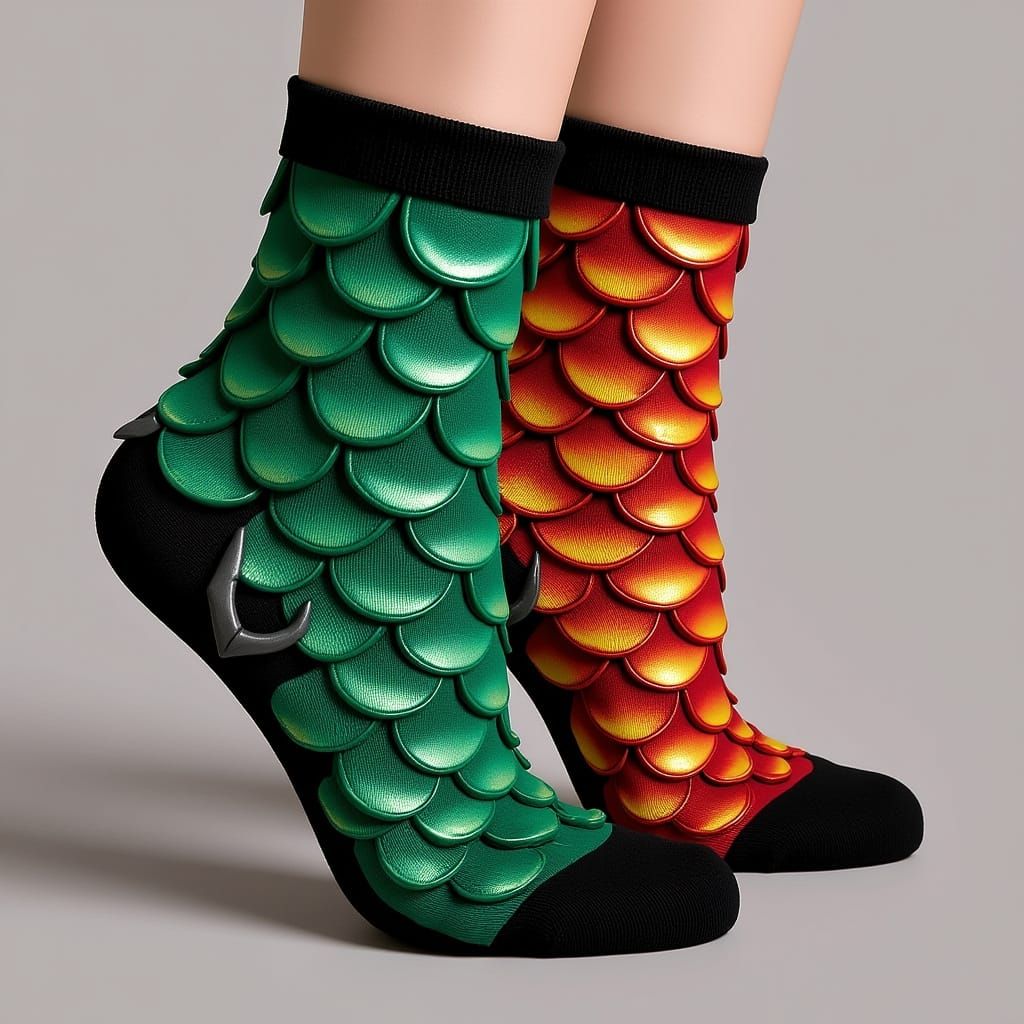 Dragon Scale Socks: 3D Fantasy Fashion