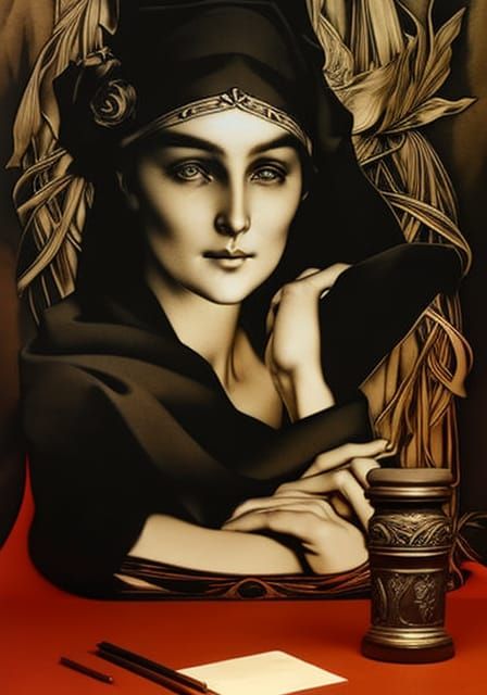 Monochromatic Expressionism: A Hyperrealistic Digital Illust...