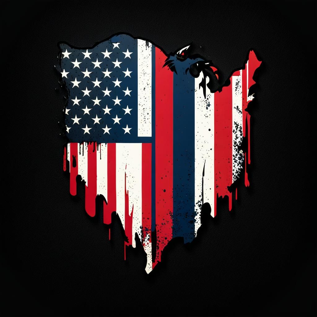 Distressed American Flag Logo Design