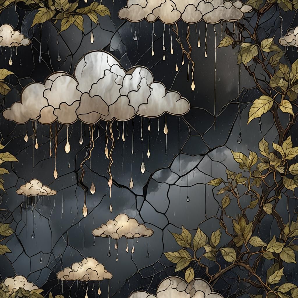 Abstract Portrait in Stained Glass Style