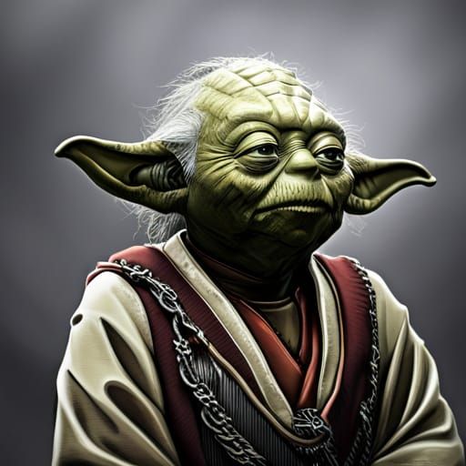 Yoda in Techwear: Hyperrealistic Portrait