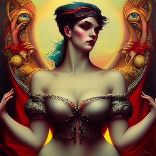 Detailed Portrait of a Curvy Woman in Fantasy Style