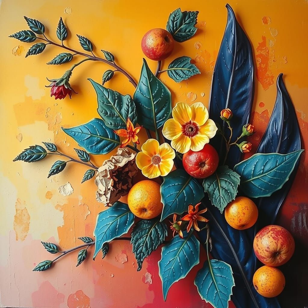 Abstract Art in Vibrant Complementary Colors Inspired by Mir...