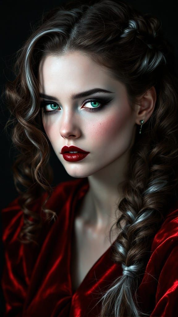 Gothic Goddess with Dramatic Makeup and Elegant Hair