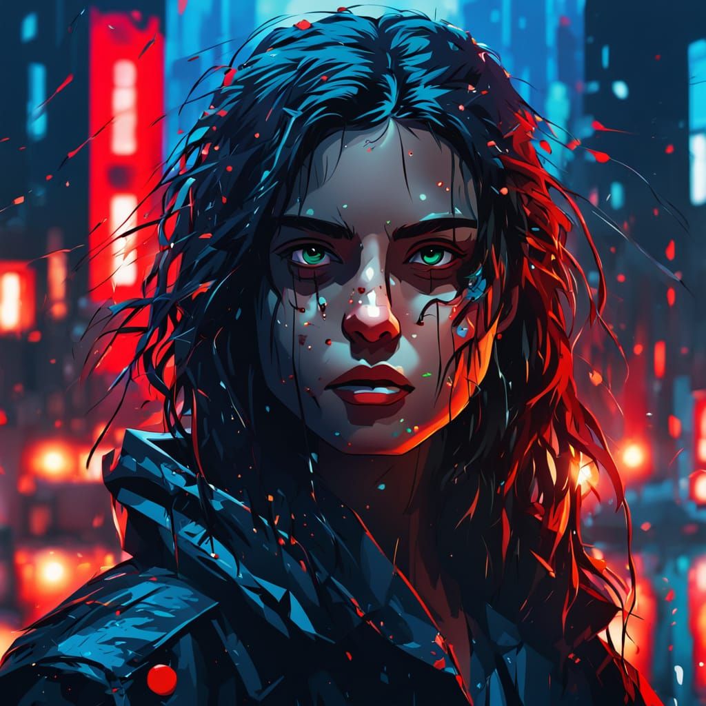 Futuristic Anime Cityscape with Cel-Shaded Art Style