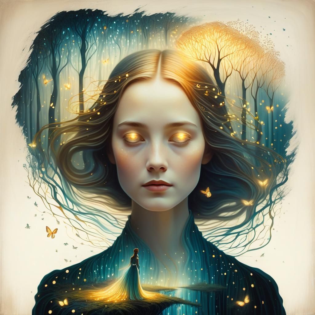 Mystical Forest: Surrealist Art with Dreamy Lighting