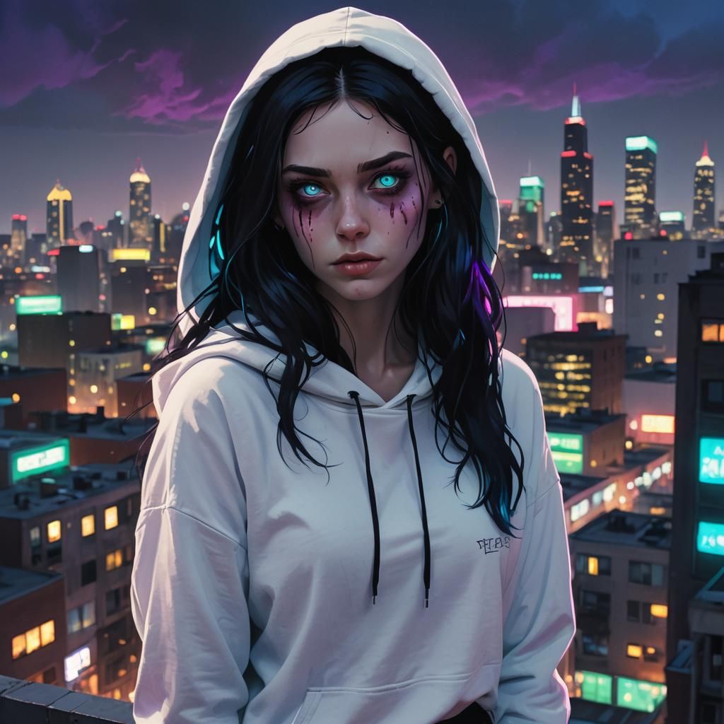 Girl in Post-Apocalyptic Cityscape Concept Art