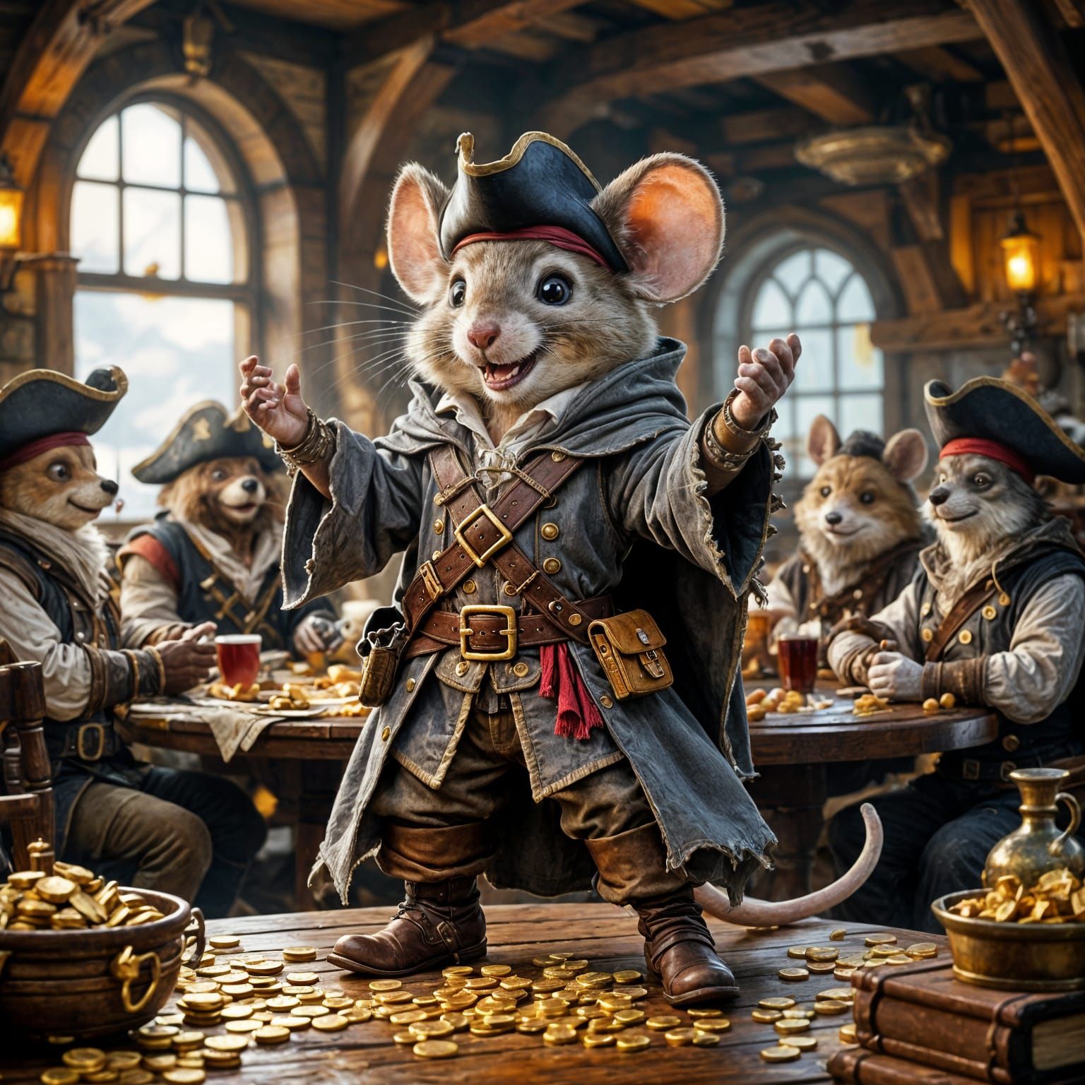 Mouse Pirate Celebrates Successful Raid