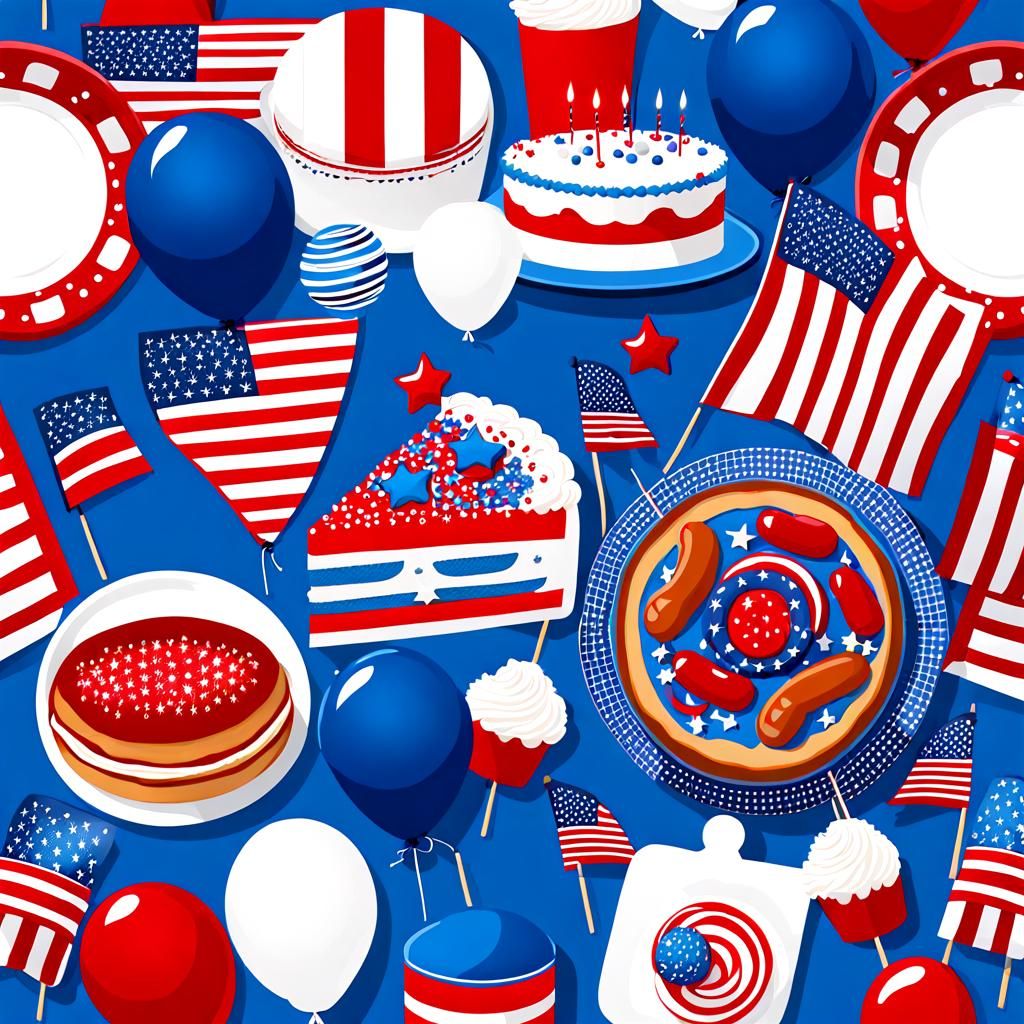 Patriotic 4th of July Picnic in Airbrush Art
