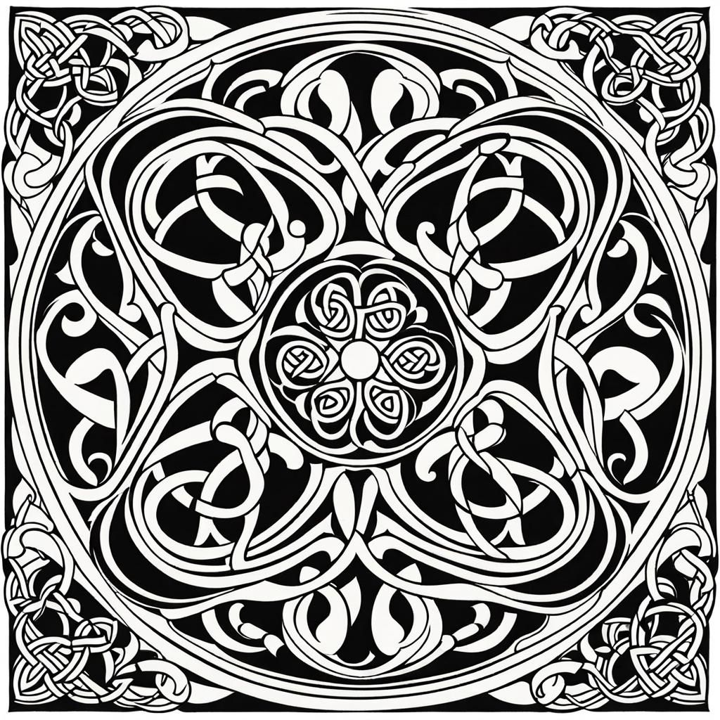 Celtic Shamrock Mandala Coloring Page