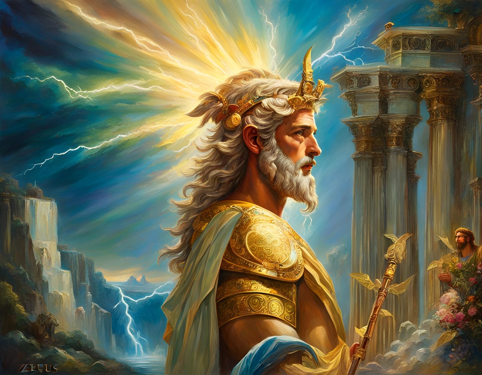 Thor Surrounded by Sunshine and Lightning