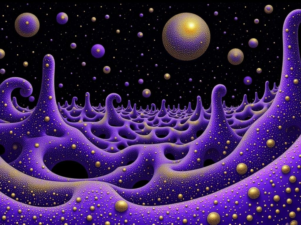 Surreal Alien Horizons in Vibrant Purple Hues