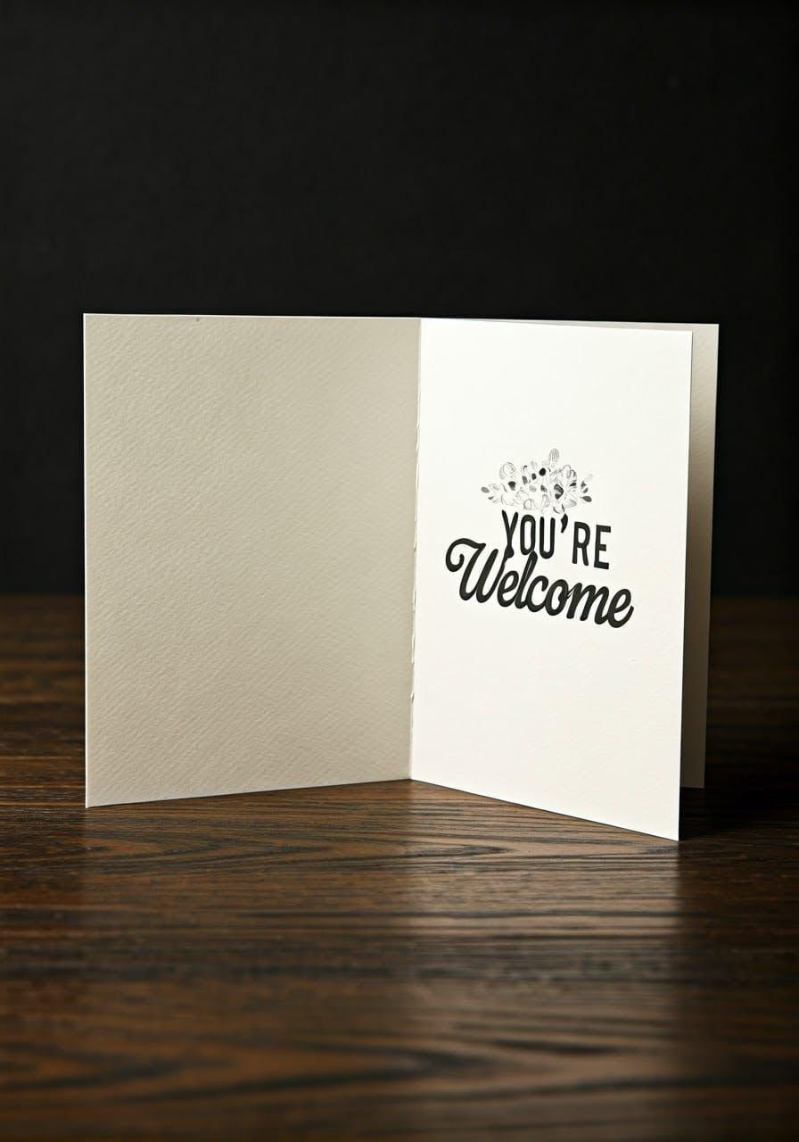 Elegant Vintage Greeting Card Reads You're Welcome