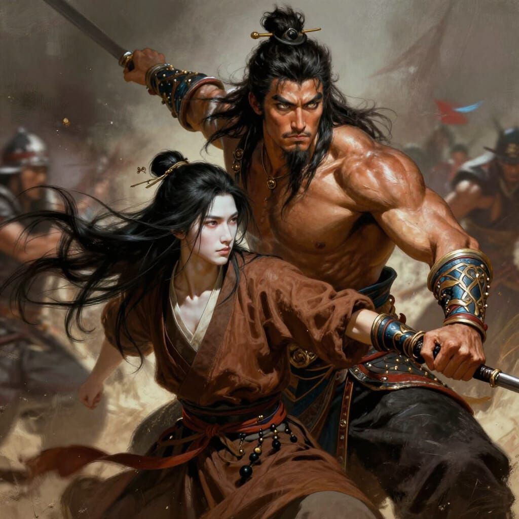 Mongol Warrior Prince Defends Asian Scholar in Epic Battle