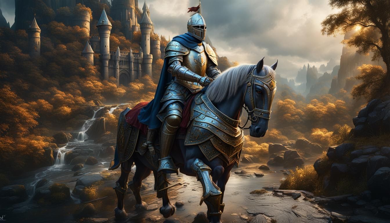 Knight in Shining Armor Fantasy Concept Art